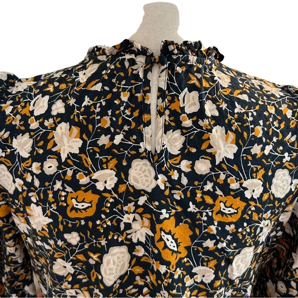 Target Universal Thread Floral High Neck Prairie Dress Women’s SZ S Blue Print - Picture 8 of 10